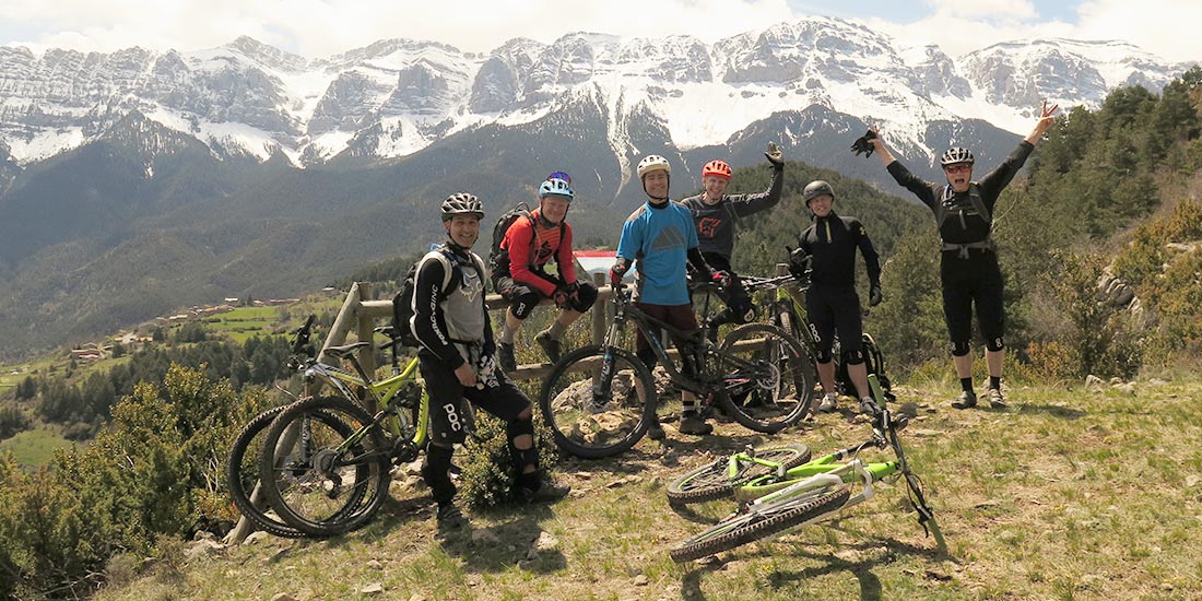 Enduro riders in Pyrenees